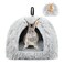 YUEPET Rabbit Bed Warm House and Hideout Calming Grey Bunny Cave Bed for Rabbit Ferrets Guinea Pigs Hamsters and Other Small AnimalsGrey