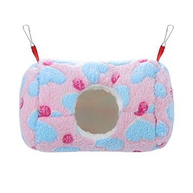 Wontee Hamster Hammock Warm Bed House Small Animal Hideout for Hamsters Gerbil Young Rat Mouse Pink
