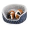 ONEJU Guinea Pig Bed Oval Cuddler Removable Pad Polyester Ideal for Small Pets Cuddle Cup Shape Dark Blue Leaf Pattern