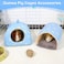Bienbee Guinea Pig Hideout Washable Rabbit Bed with Guinea Pig Tunnel 2 Pack Guinea Pigs Toys Set Bunny Hideout Cage Accessories for Hamster Ferret Rabbits Bunny Blue Daisy