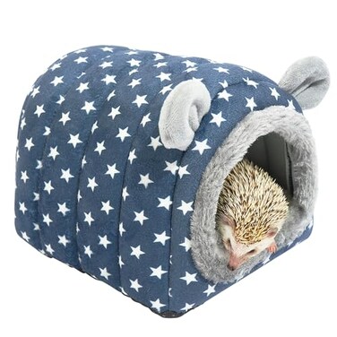 YUANST Hedgehog Bed Cave Hideout Hedgehog Accessories Hedgehog House Hamster Small Animals Cage Supplies Warm House Blue