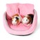 ONEJU Guinea Pig Couch Guinea Pig Bed Removable Cushioned Pillow Round Cuddle Cup Shape Pure Pink and Gray Ideal Bed for Small Pets