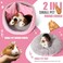 ONEJU Guinea Pig Couch Guinea Pig Bed Removable Cushioned Pillow Round Cuddle Cup Shape Pure Pink and Gray Ideal Bed for Small Pets
