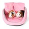 ONEJU Guinea Pig Couch Guinea Pig Bed Removable Cushioned Pillow Round Cuddle Cup Shape Pure Pink and Gray Ideal Bed for Small Pets