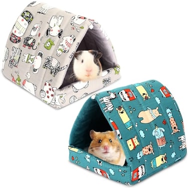 UPINS 2 Pack 98 inches Guinea Pig Bed Guinea Pig Hideout Washable Small Animal House Cage Accessories for Dwarf Rabbits Chinchillas Hamsters Hedgehogs Ferrets Bearded Dragons and Rats