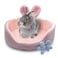Acsist Bunny Bed Rabbit Beds Comfortable Guinea Pig Bed with Removable Mat Washable Rabbit Couch Suitable for Chinchilla Hedgehog Ferret Pink