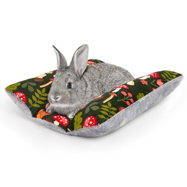 Hedgeink Rabbit Bed 15X14Thickened and Soft Bunny Bed Washable Cuddle Cushion Plush Mat DoubleSided Plush Small Pet Flop Mat Cotton Pillow for Rabbit