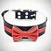 Bestia Bowtie Genuine Leather Dog Collar Studded Soft Padded