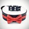 Bestia Bowtie Genuine Leather Dog Collar Studded Soft Padded