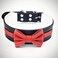 Bestia Bowtie Genuine Leather Dog Collar Studded Soft Padded