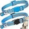 Bosose 2 Pack Cat Collar with Bells Reflective Collars for Cats with Breakaway Safety Buckle Nylon 712 Inch Adjustable Blue