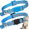 Bosose 2 Pack Cat Collar with Bells Reflective Collars for Cats with Breakaway Safety Buckle Nylon 712 Inch Adjustable Blue
