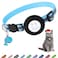 SimpleThings Airtag Cat Collar With Bell and Safety Buckle 38 Width Reflective Collar Waterproof Holder Compatible With Apple Airtag for Cat Dog Kitten Puppy Blue