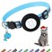 SimpleThings Airtag Cat Collar With Bell and Safety Buckle 38 Width Reflective Collar Waterproof Holder Compatible With Apple Airtag for Cat Dog Kitten Puppy Blue