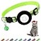 SimpleThings Airtag Cat Collar With Bell and Safety Buckle 38 Width Reflective Waterproof Holder Compatible With Apple Airtag for Cat Dog Kitten Puppy Light Green