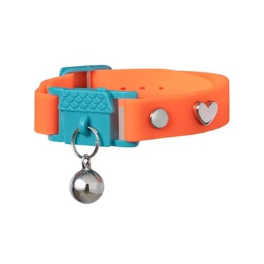 Kittyrama Tangerine Kitten Collar with Bell Breakaway Cat Collar Wont Rub Fur Lightweight Soft Comfy