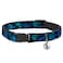 Buckle-Down Disney Breakaway Cat Collar with Bell Plastic Clip Easy Adjustable Electric Stitch Poses Black Neon Blue 85 to 12 Inches 05 Inch Wide
