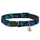 Buckle-Down Disney Breakaway Cat Collar with Bell Plastic Clip Easy Adjustable Electric Stitch Poses Black Neon Blue 85 to 12 Inches 05 Inch Wide