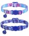 SOLMOONY Cute Cat Collar for Girl BoyColorful Breakaway Cat Collars with Bell 2 PackAdjustable Printed Nylon with Safety Buckles Kitten Collar Starry Sky