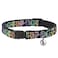 Buckle-Down Cat Collar Breakaway Dancing Bears Black Multi Color 8 to 12 Inches 05 Inch Wide