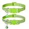 Taglory Reflective Cat Collar Breakaway with Bell High Visibility Night Strip Lightweight Adjustable Nylon Collar for Boy Girl Cats 2 Pack 75125 Inch Green