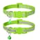 Taglory Reflective Cat Collar Breakaway with Bell High Visibility Night Strip Lightweight Adjustable Nylon Collar for Boy Girl Cats 2 Pack 75125 Inch Green