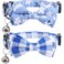 Lamphyface 2 PackSet Cat Collar Breakaway with Cute Bow Tie and Bell Plaid Flower for Kitty Adjustable Safety