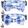 Lamphyface 2 PackSet Cat Collar Breakaway with Cute Bow Tie and Bell Plaid Flower for Kitty Adjustable Safety