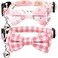 Lamphyface 2 PackSet Cat Collar Breakaway with Cute Bow Tie and Bell Plaid Flower for Kitty Adjustable Safety