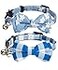Gyapet Cat Collar with Bow Tie Bell Breakaway Bowtie 2pcs Set Spring Plaid Flower Floral Solid Boy Girl Cute Kitten Safety A Blue Flower Plaid