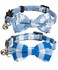 Gyapet Cat Collar with Bow Tie Bell Breakaway Bowtie 2pcs Set Spring Plaid Flower Floral Solid Boy Girl Cute Kitten Safety A Blue Flower Plaid
