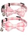 Gyapet Cat Collar with Bow Tie Bell Breakaway Bowtie 2pcs Set Spring Plaid Flower Floral Solid Boy Girl Cute Kitten Safety A Pink Flower Plaid