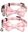 Gyapet Cat Collar with Bow Tie Bell Breakaway Bowtie 2pcs Set Spring Plaid Flower Floral Solid Boy Girl Cute Kitten Safety A Pink Flower Plaid