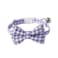 AIITLE Breakaway Cat Collar with Cute Bow Tie and Bell Detachable Adjustable Safety Collars for Girl Cats and Boy Cats Kittens Puppy Soft Stylish Plaid Patterns Cat CollarsPurple