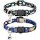 Giecooh Cat Collar 2 Pack Breakaway Collar with Bells Safety Buckle Kitten Collars for Boy and Girl Cats Star and Moon