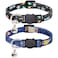 Giecooh Cat Collar 2 Pack Breakaway Collar with Bells Safety Buckle Kitten Collars for Boy and Girl Cats Star and Moon