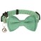 Gyapet Cat Collar with Bow Tie Bell Breakaway Kitten Small Pet Safety Solid Wedding Basic Pure Color Suede Soft Adjustable 1pc Green