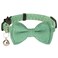 Gyapet Cat Collar with Bow Tie Bell Breakaway Kitten Small Pet Safety Solid Wedding Basic Pure Color Suede Soft Adjustable 1pc Green