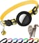 Dgerp Airtag Cat Collar Breakaway Reflective Kitten Collar with Apple Air Tag Holder and Bell for Girl Boy Cats 04 Inches in Width and LightweightYellow