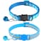 zulinlong 2 Pack Breakaway Cat Collars with Bells Reflective Design and Claw Print Design Safety Buckle Kitten Collars Adjustable from 75 to 125 Inches Sky Blue