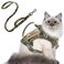 AIWAI Tactical Cat Harness for Walking Escape Proof Adjustable Pet Vest Harness Soft Mesh with Control Handle for Large Cat Small Dog Gift with Patch Camouflage cat Harness and Leash Set