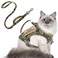 AIWAI Tactical Cat Harness for Walking Escape Proof Adjustable Pet Vest Harness Soft Mesh with Control Handle for Large Cat Small Dog Gift with Patch Camouflage cat Harness and Leash Set