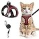 SALFSE Cat Harness and Leash for Walking Escape Proof Adjustable Kitten Vest Harness Reflective Soft Mesh Puppy Harness for Outdoor Comfort Fit Easy to Control Red S