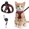 SALFSE Cat Harness and Leash for Walking Escape Proof Adjustable Kitten Vest Harness Reflective Soft Mesh Puppy Harness for Outdoor Comfort Fit Easy to Control Red S