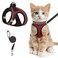 SALFSE Cat Harness and Leash for Walking Escape Proof Adjustable Kitten Vest Harness Reflective Soft Mesh Puppy Harness for Outdoor Comfort Fit Easy to Control Red S