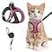 SALFSE Cat Harness and Leash for Walking Escape Proof Adjustable Kitten Vest Harness Reflective Soft Mesh Puppy Harness for Outdoor Comfort Fit Easy to Control Pink XS
