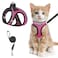 SALFSE Cat Harness and Leash for Walking Escape Proof Adjustable Kitten Vest Harness Reflective Soft Mesh Puppy Harness for Outdoor Comfort Fit Easy to Control Pink XS