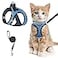 SALFSE Cat Harness and Leash for Walking Escape Proof Adjustable Kitten Vest Harness Reflective Soft Mesh Puppy Harness for Outdoor Comfort Fit Easy to Control Blue XS