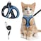 SALFSE Cat Harness and Leash for Walking Escape Proof Adjustable Kitten Vest Harness Reflective Soft Mesh Puppy Harness for Outdoor Comfort Fit Easy to Control Blue XS