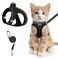 SALFSE Cat Harness and Leash for Walking Escape Proof Adjustable Kitten Vest Harness Reflective Soft Mesh Puppy Harness for Outdoor Comfort Fit Easy to Control Black S